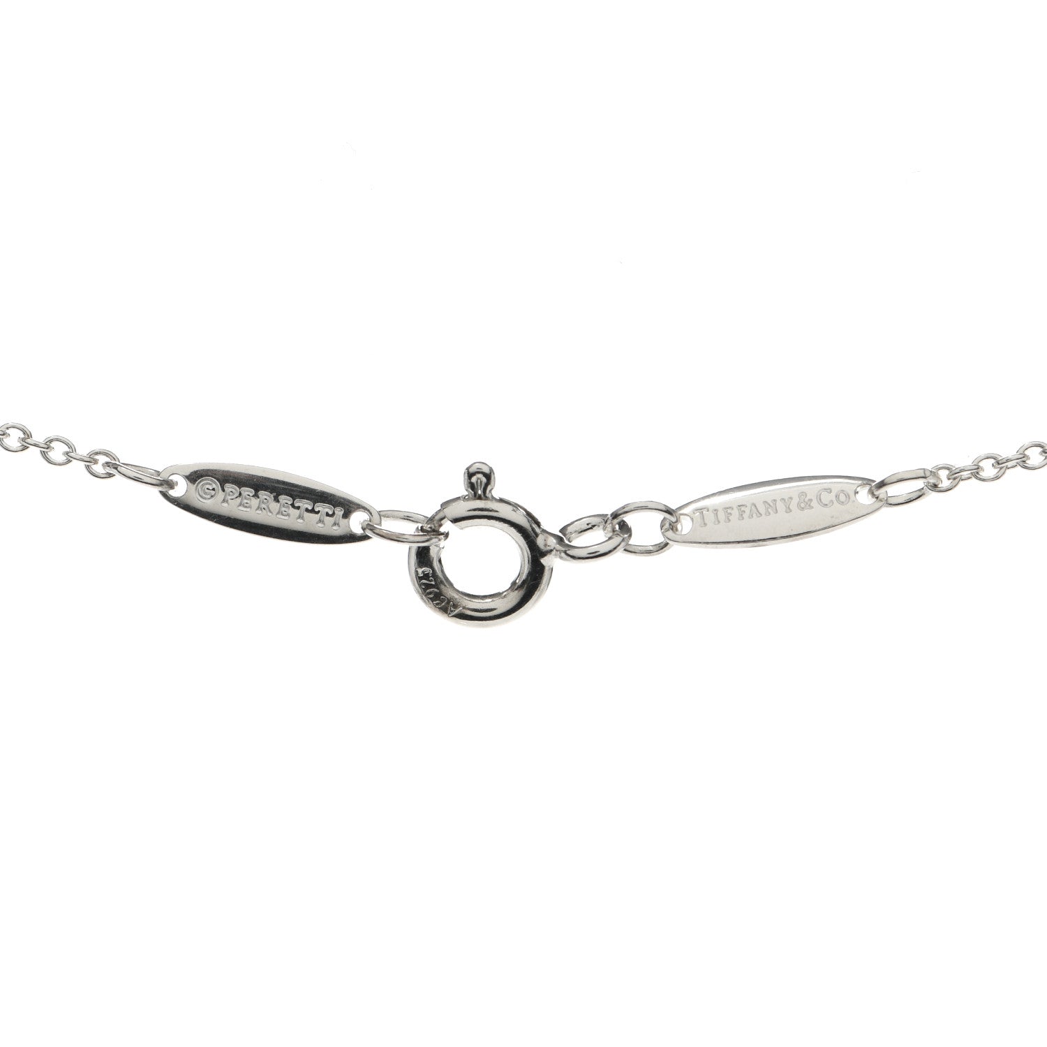 Tiffany Sterling Silver 9mm Elsa Peretti Bean Pendant Necklace 4 of 5