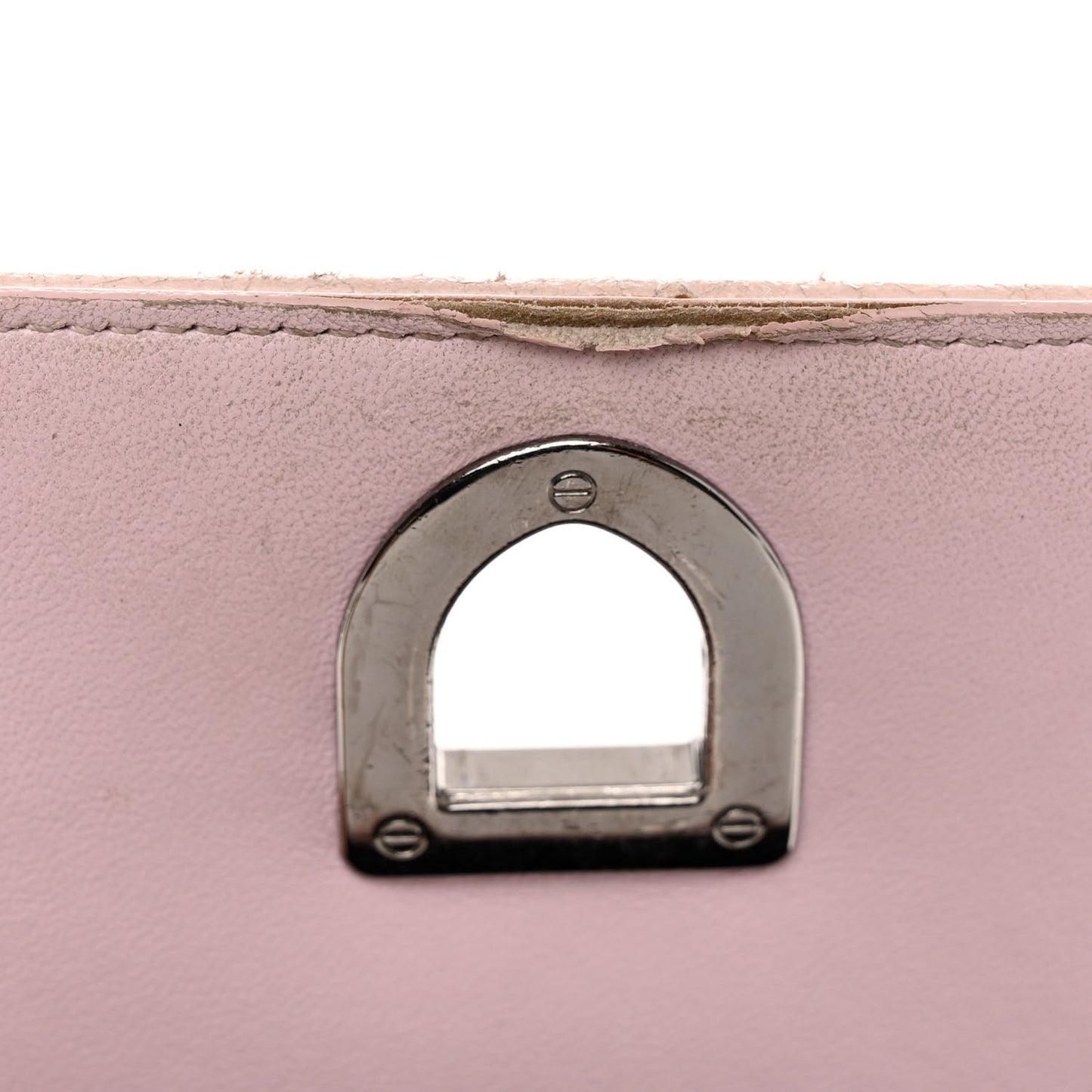 Ceramic Effect Deerskin Small Diorama Flap Bag Pink