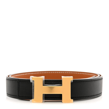 Hermes Swift Epsom 24mm Mini Constance H Belt 80 32 Black Gold 1 of 5
