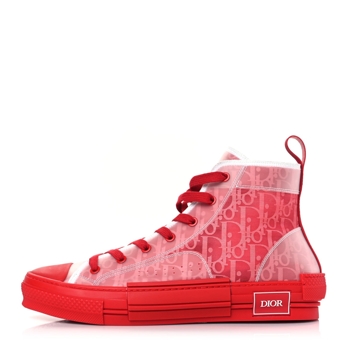 Technical Canvas Oblique Mens B23 High Top Sneakers 43 Red