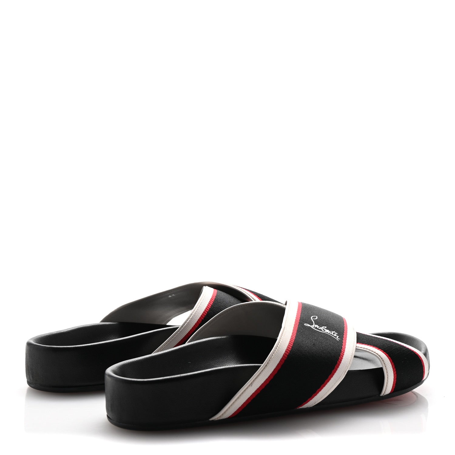Christian Louboutin Canvas Calfskin Mens Hot Cross Bizz Sandals 43 5 of 9