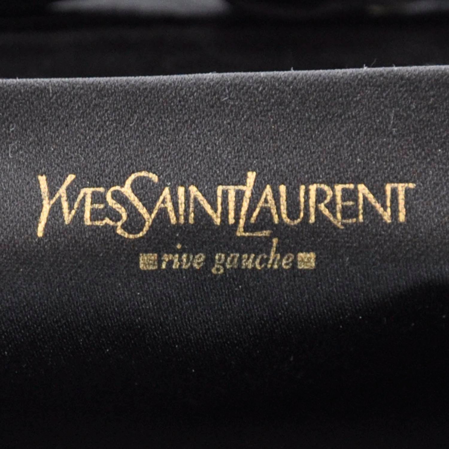 Saint Laurent Satin Horn Evening Bag Black 6 of 7