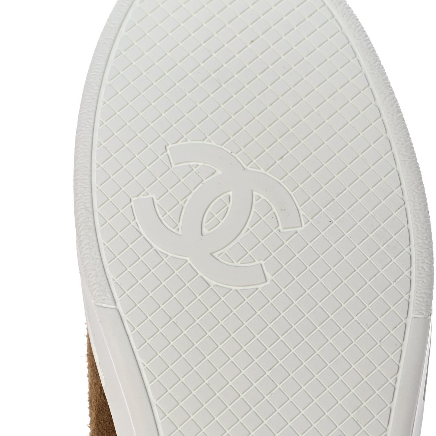 Suede Calfskin Womens Sneakers 39.5 Dark Beige