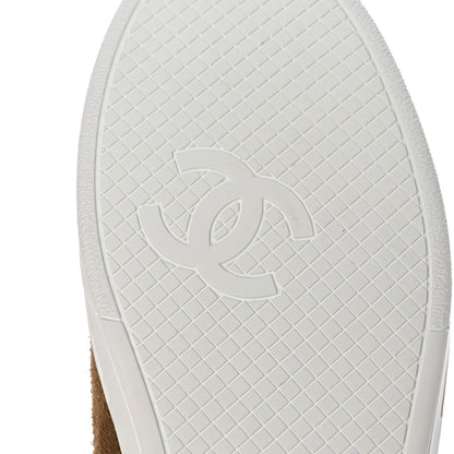 Chanel Suede Calfskin Womens Sneakers 39.5 Dark Beige 7 of 12