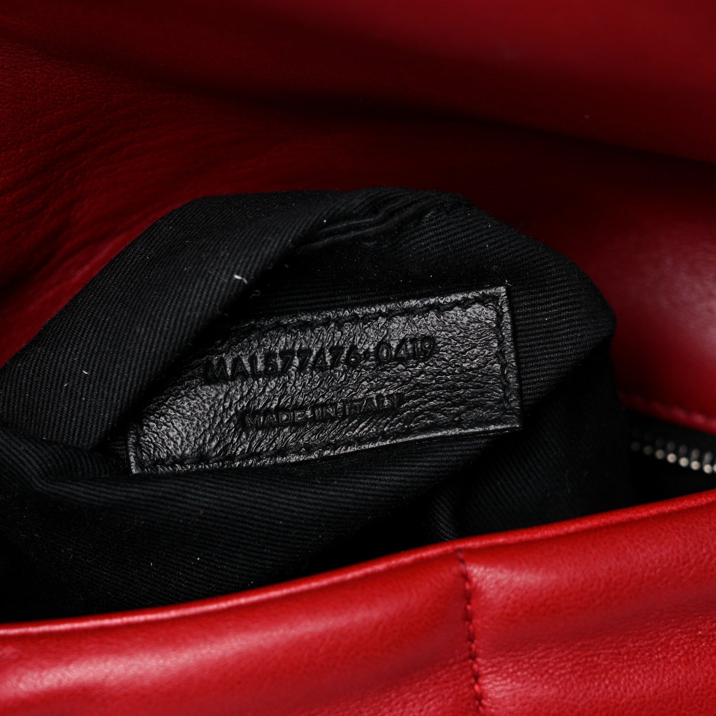 Lambskin Quilted Small Loulou Puffer Monogram Chain Satchel Red