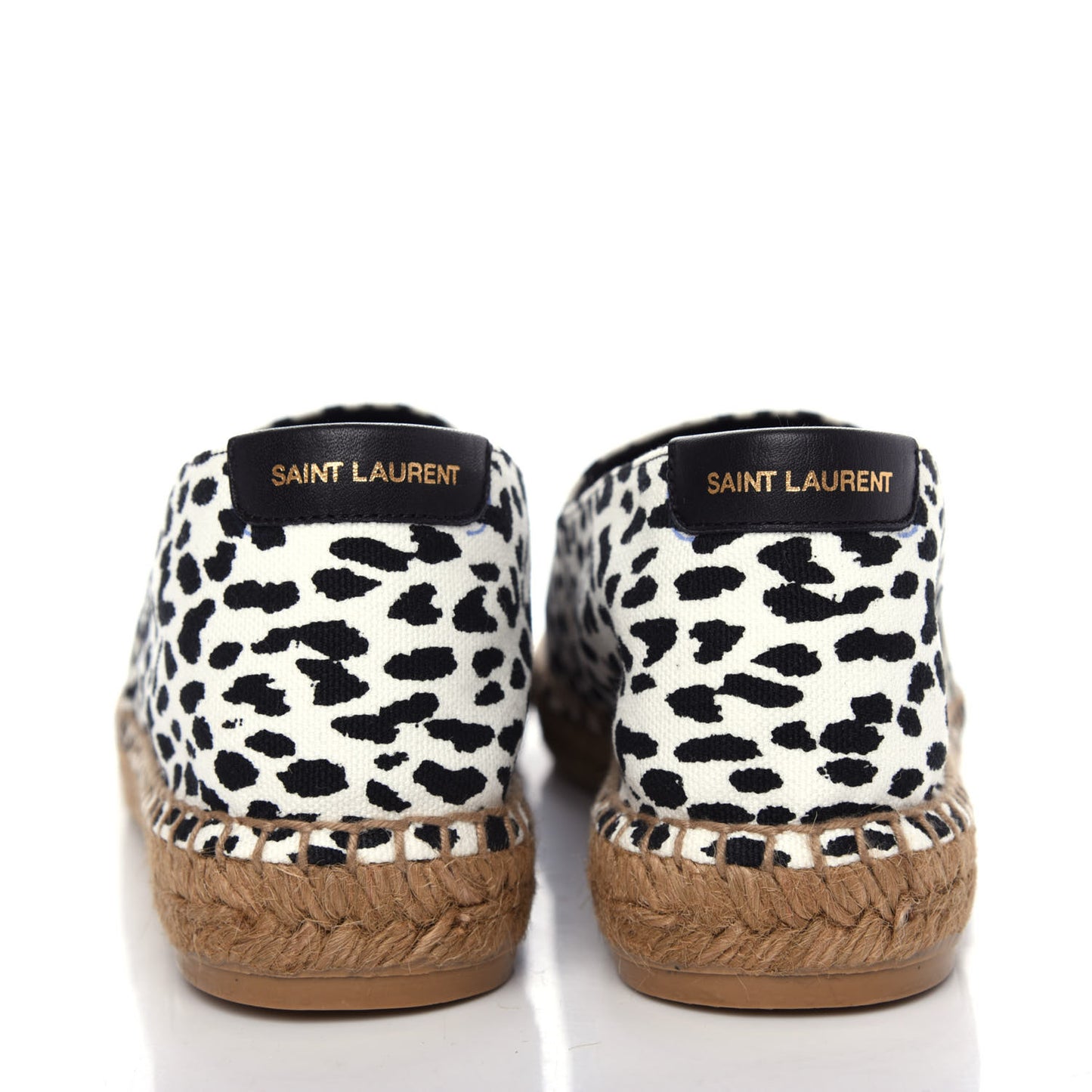 Canvas Leopard Print Espadrilles 40 Latte Black