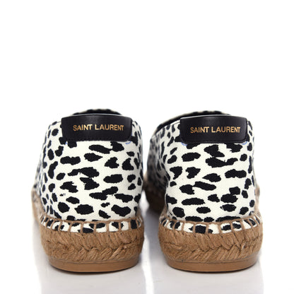 Saint Laurent Canvas Leopard Print Espadrilles 40 Latte Black 7 of 13