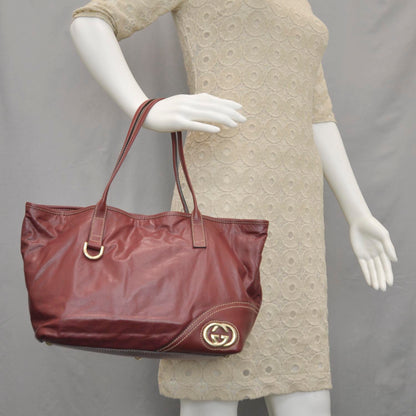 Gucci Leather New Britt Tote Red 2 of 9