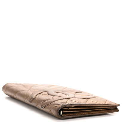 Chanel Metallic Aged Calfskin Quilted Cambon Yen Wallet Gold 4 of 12