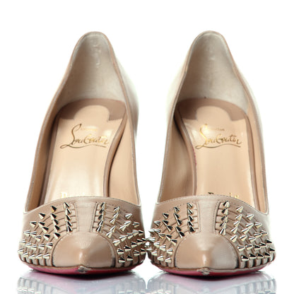 Christian Louboutin Kid Bareta 100 Pumps 37.5 Nude Light Gold 2 of 9