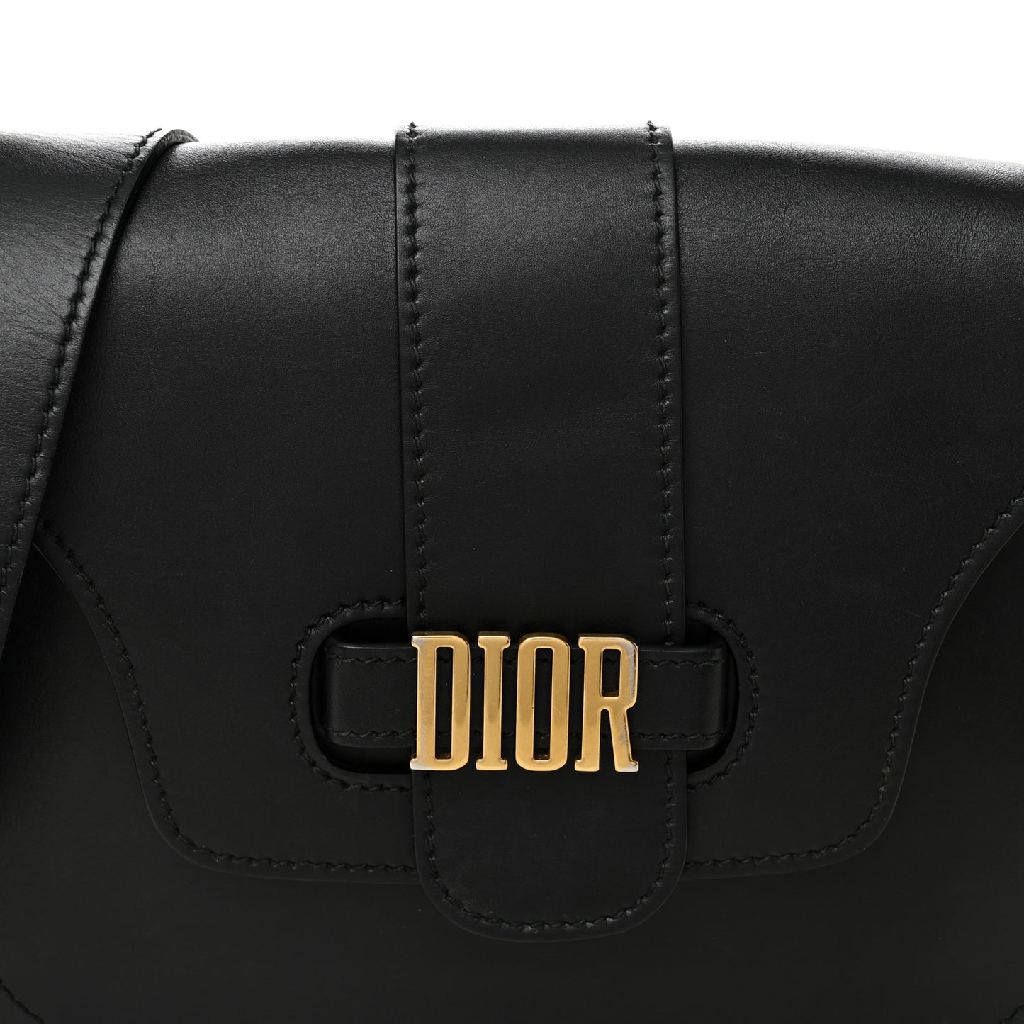 Calfskin D Fence Saddle Bag Black