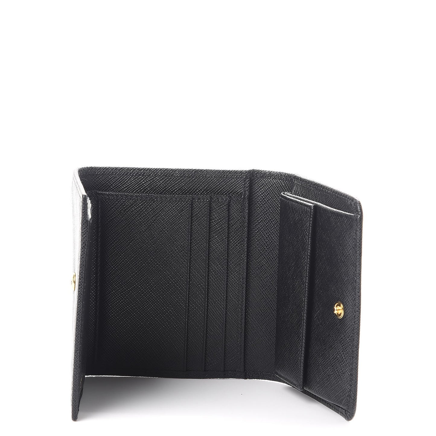 Saffiano Metal Tri-Fold Wallet Nero Black