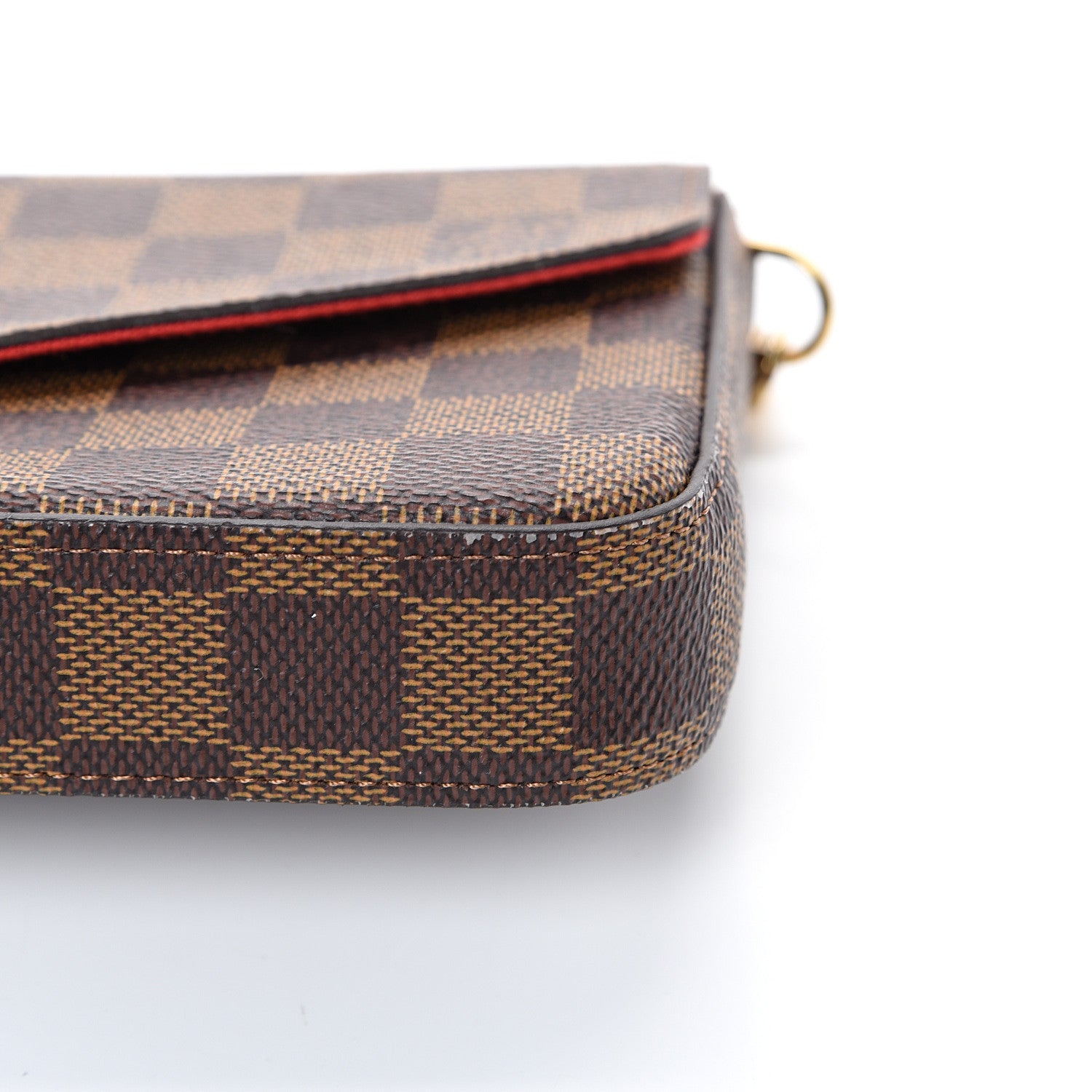 Louis Vuitton Damier Ebene Pochette Felicie Chain Wallet 13 of 14
