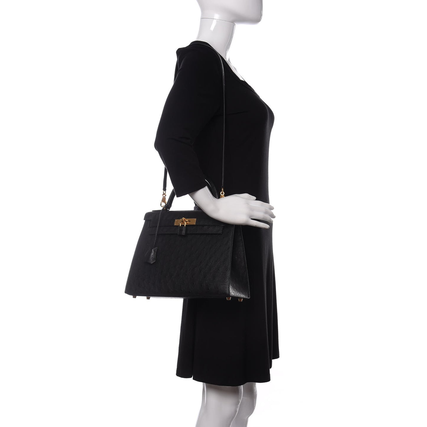 Ostrich Kelly Sellier 28 Black