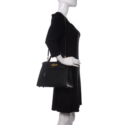 Hermes Ostrich Kelly Sellier 28 Black 2 of 13