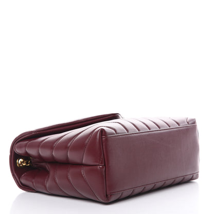 Saint Laurent Calfskin Y Quilted Monogram Small Loulou Chain Satchel Dark Legion Red 4 of 11