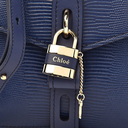 Chloe Calfskin Lizard Embossed Small Aby Day Shoulder Bag Captive Blue 11 of 11