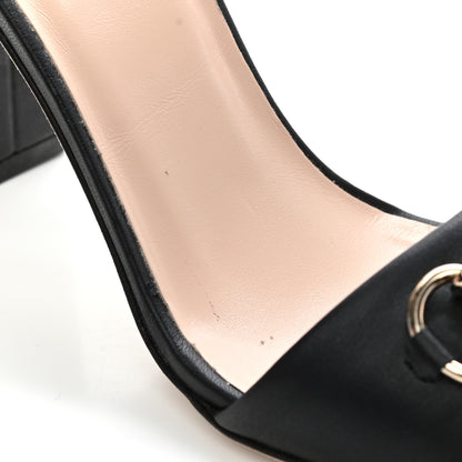 Gucci Calfskin Miro Soft Horsebit Mid Heel Sandals 35.5 Black 10 of 11