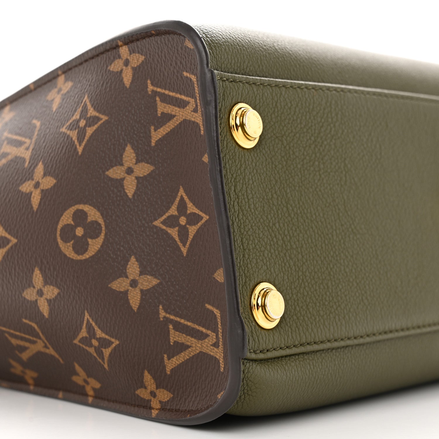 Louis Vuitton Calfskin Monogram On My Side MM Laurier Green Toffee Latte Beige 8 of 10