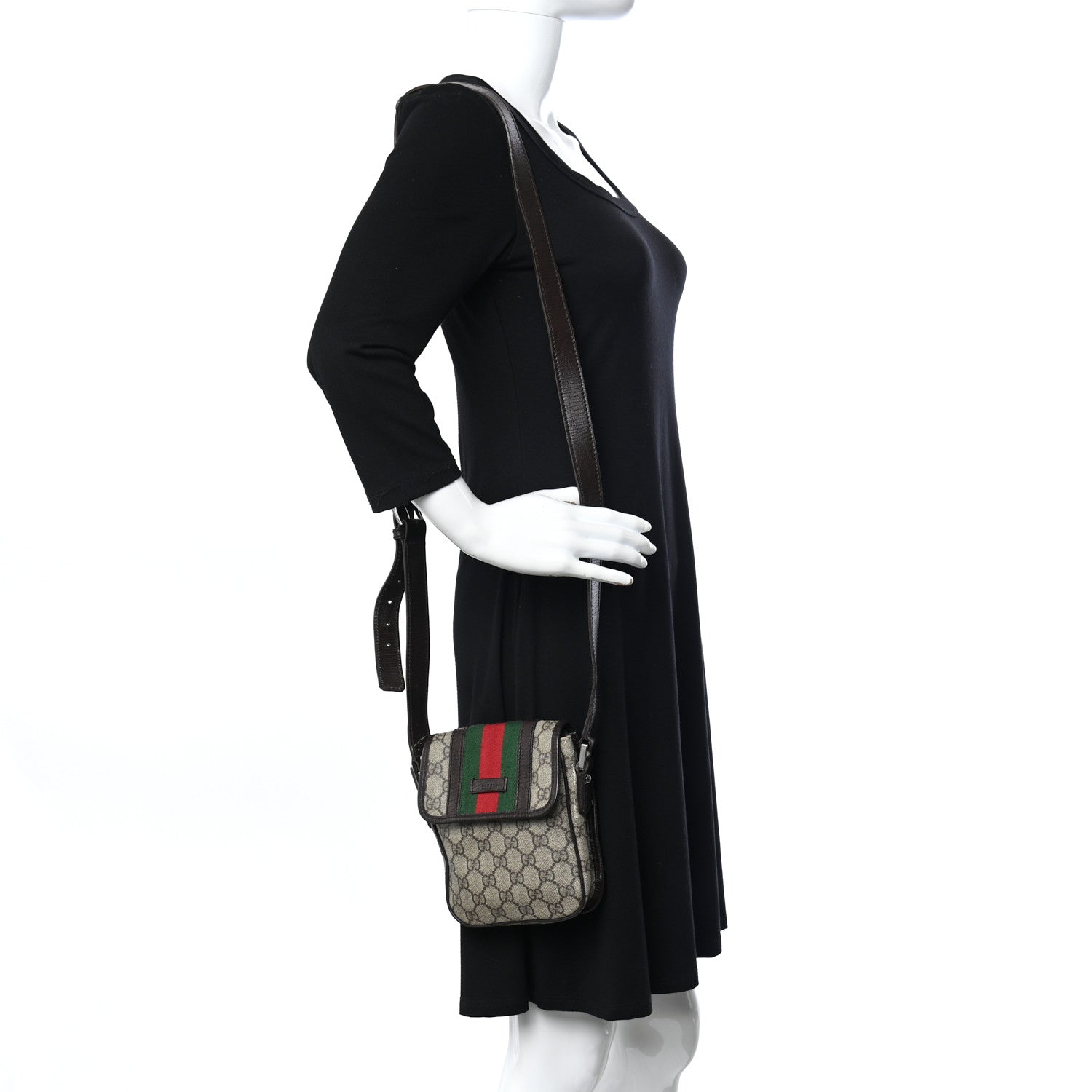 Gucci GG Plus Monogram Web Small Flap Messenger Bag 3 of 26