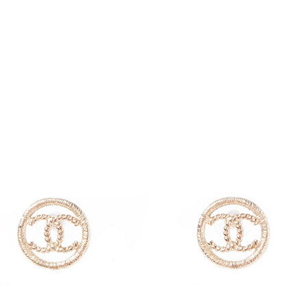 Chanel Twisted CC Earrings Light Gold 1 of 9