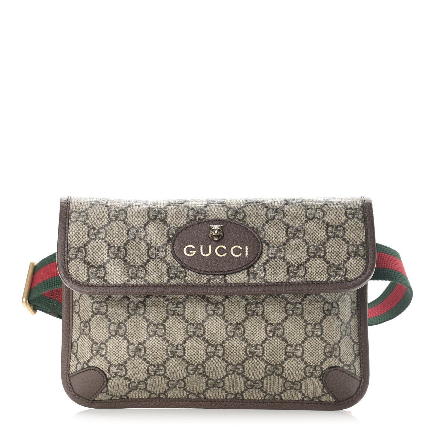 GG Supreme Monogram Neo Vintage Web Belt Bag Brown