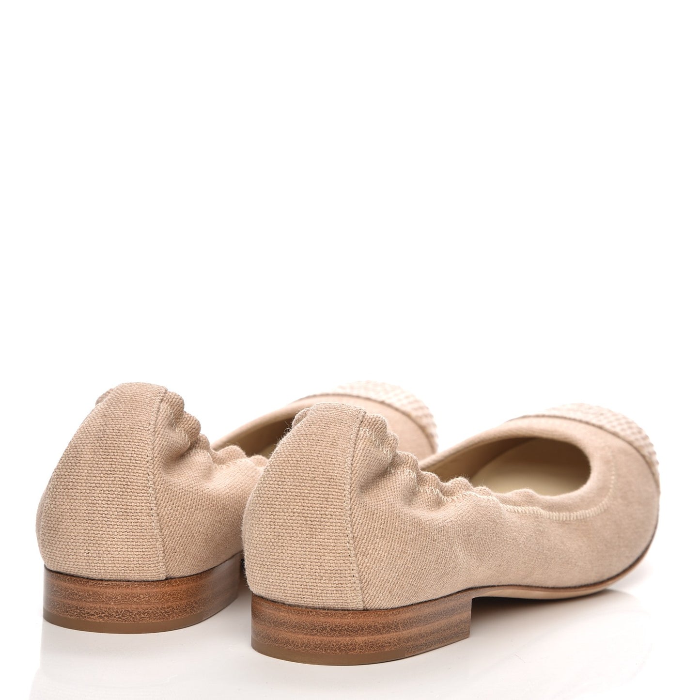 Toile Snakeskin Cap Toe CC Ballerina Flats 37 Dark Beige