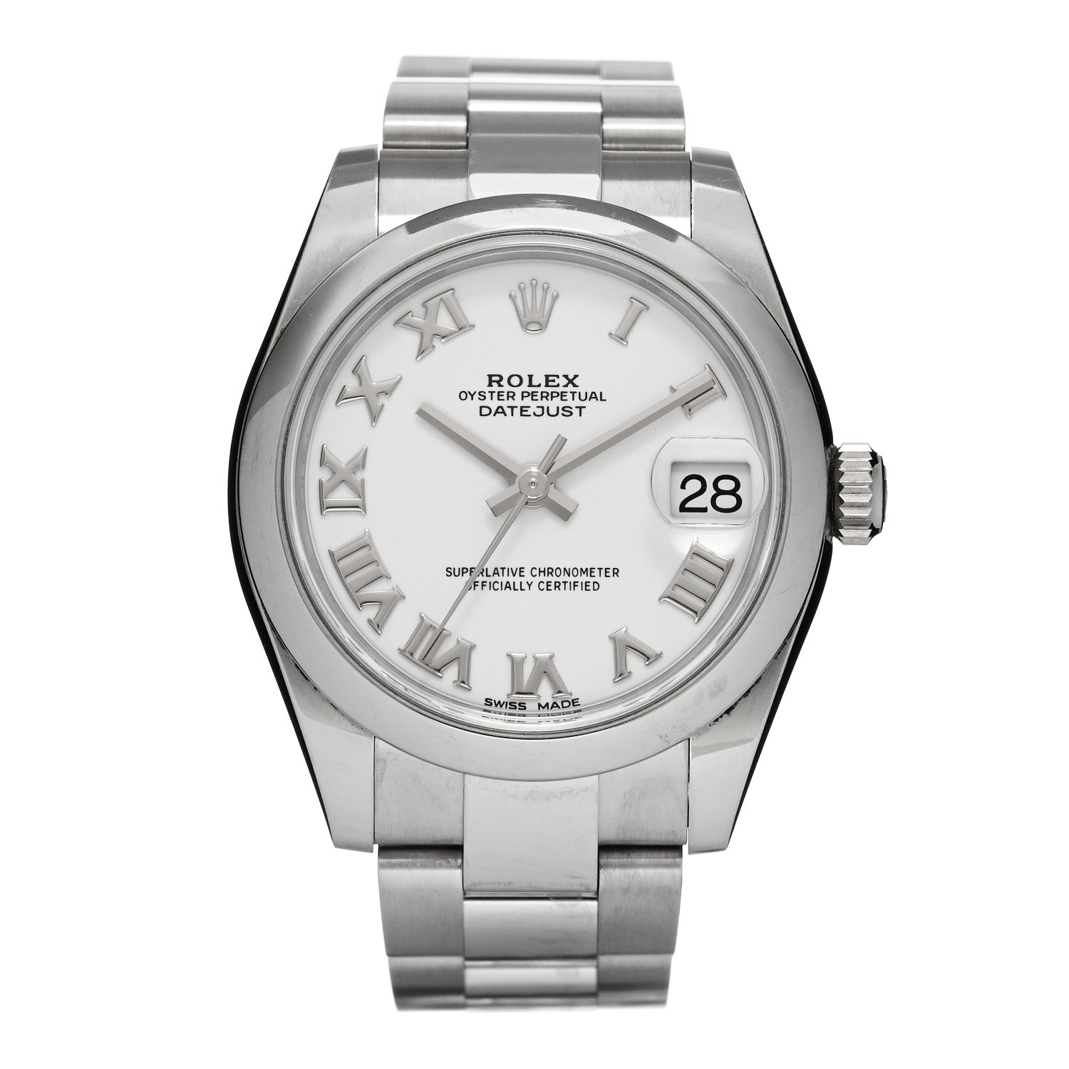 Rolex Stainless Steel 26mm Oyster Perpetual Datejust Watch White Roman 178240 1 of 5