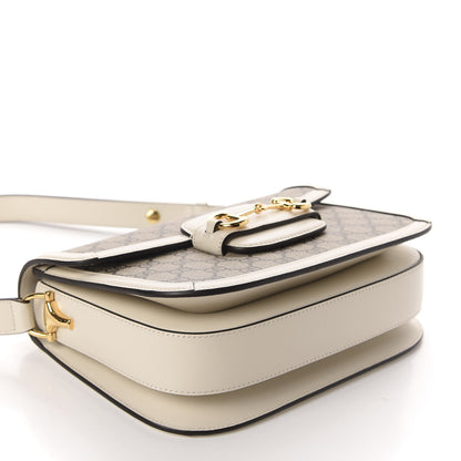 Gucci GG Supreme Monogram Horsebit 1955 Shoulder Bag Beige Mystic White 4 of 10