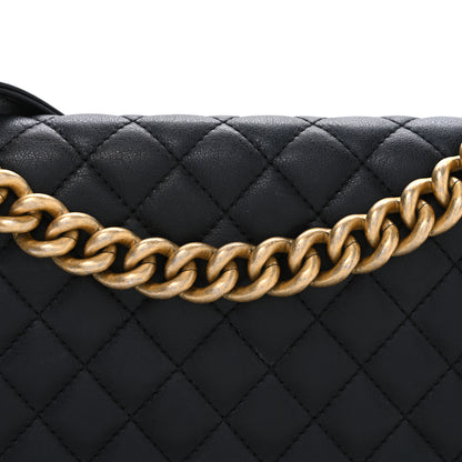 Chanel Lambskin Quilted Medium Boy Flap Black 8 of 12