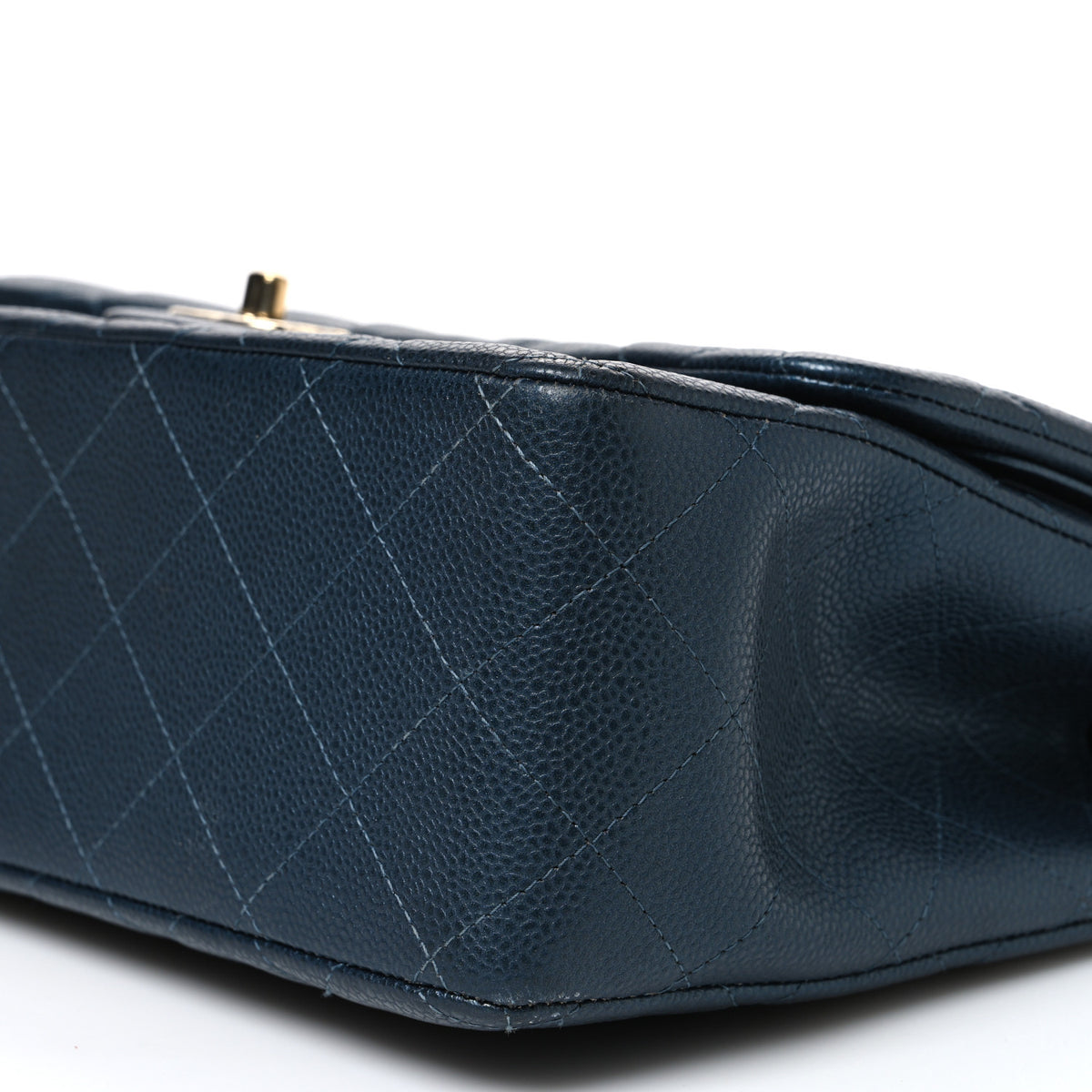 Chanel Metallic Caviar Quilted Jumbo Double Flap Blue 10 of 10