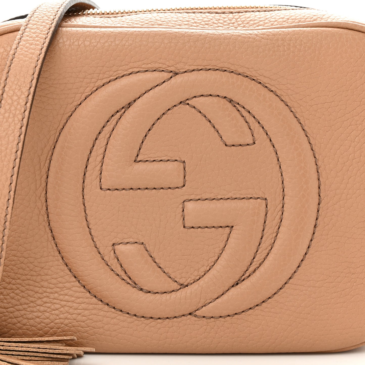 Pebbled Calfskin Small Soho Disco Bag Camelia
