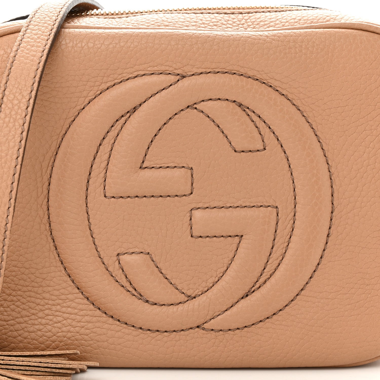 Gucci Pebbled Calfskin Small Soho Disco Bag Camelia 8 of 10