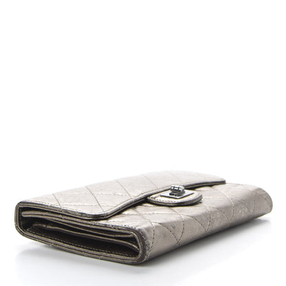 Chanel Metallic Aged Calfskin Quilted Reissue Long Flap Wallet Dark Silver 4 of 7
