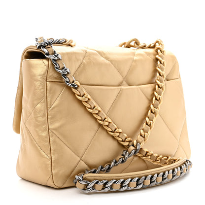 Chanel Metallic Goatskin Quilted Large Chanel 19 Flap Gold 3 of 10