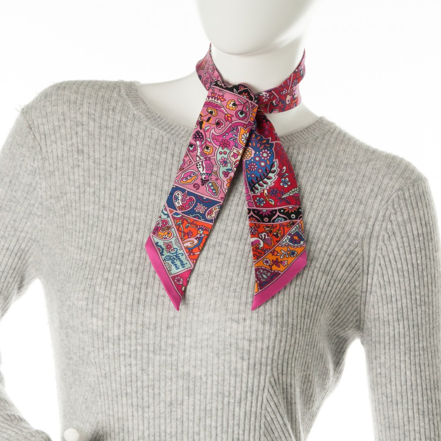 Silk Au Pays Des Oiseaux Fleurs Twilly Rose Vif Rouge Vert