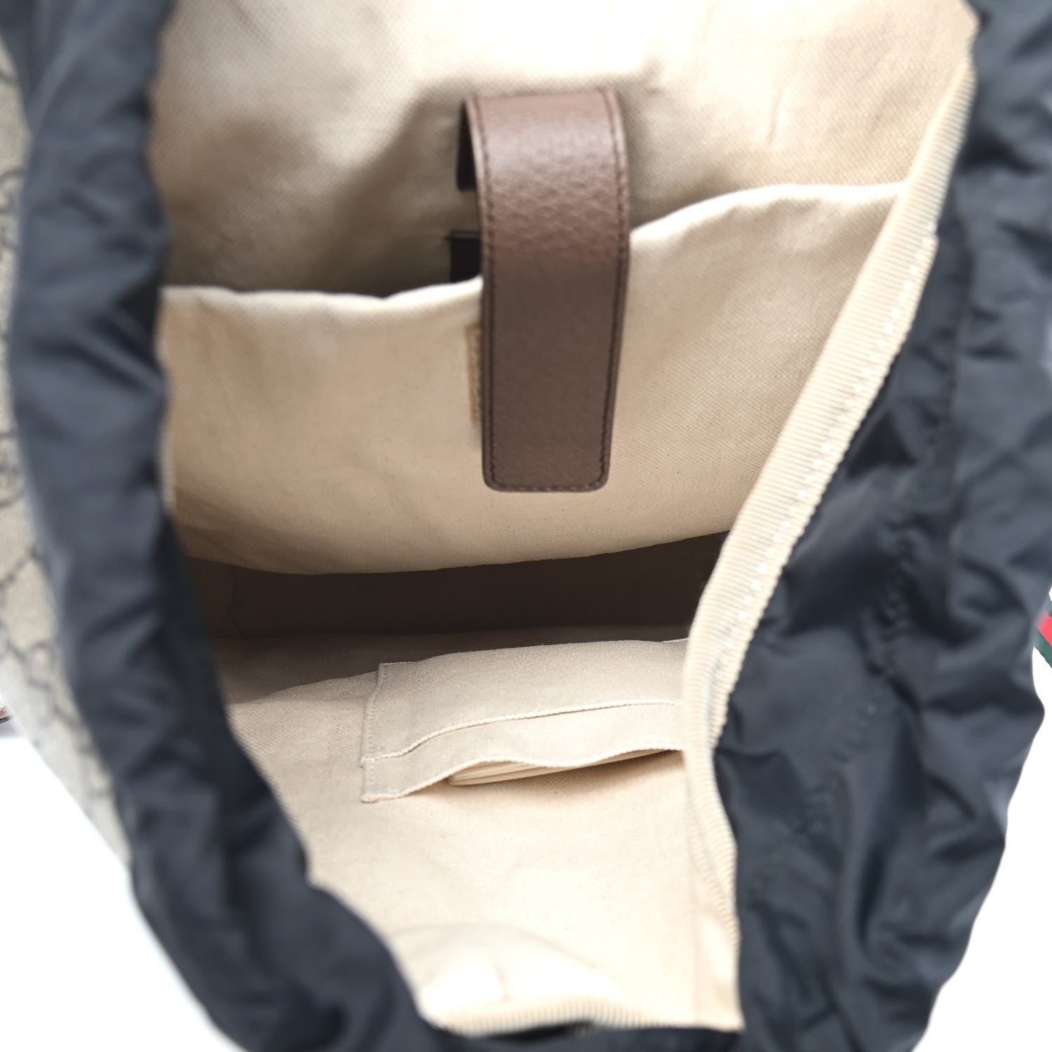 Gucci Soft GG Supreme Monogram Neo Vintage Double Buckle Backpack Beige New Acero Crop 7 of 9