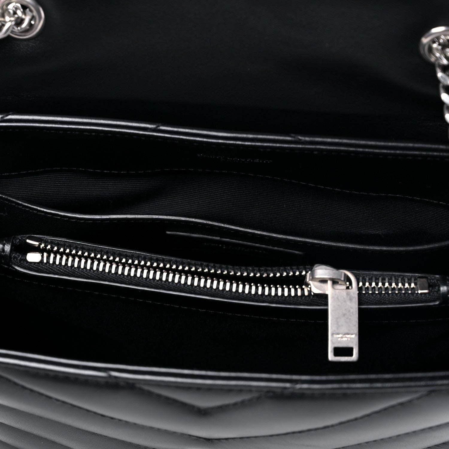 Saint Laurent Calfskin Y Quilted Monogram Small Loulou Chain Satchel Black 10 of 10
