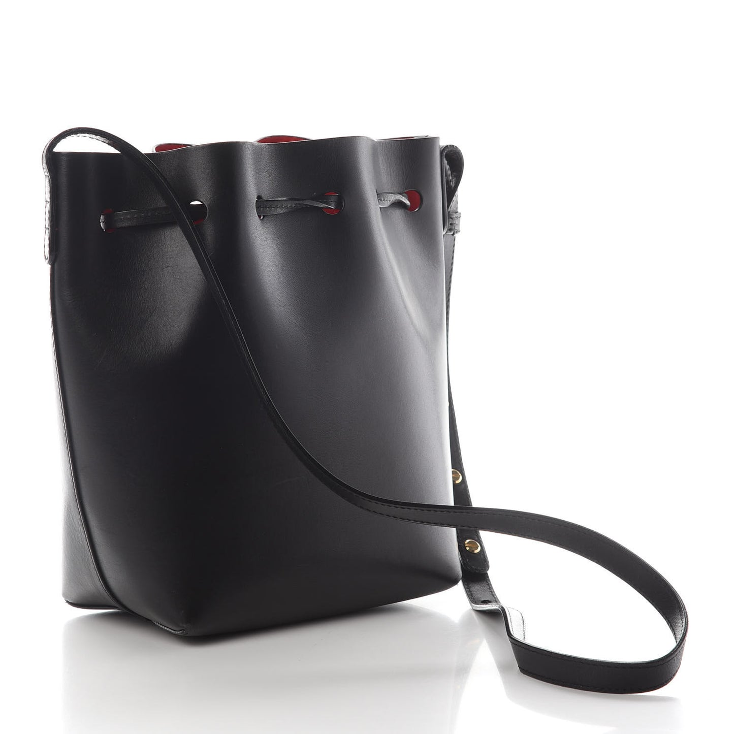 Calfskin Mini Bucket Bag Black Flamma