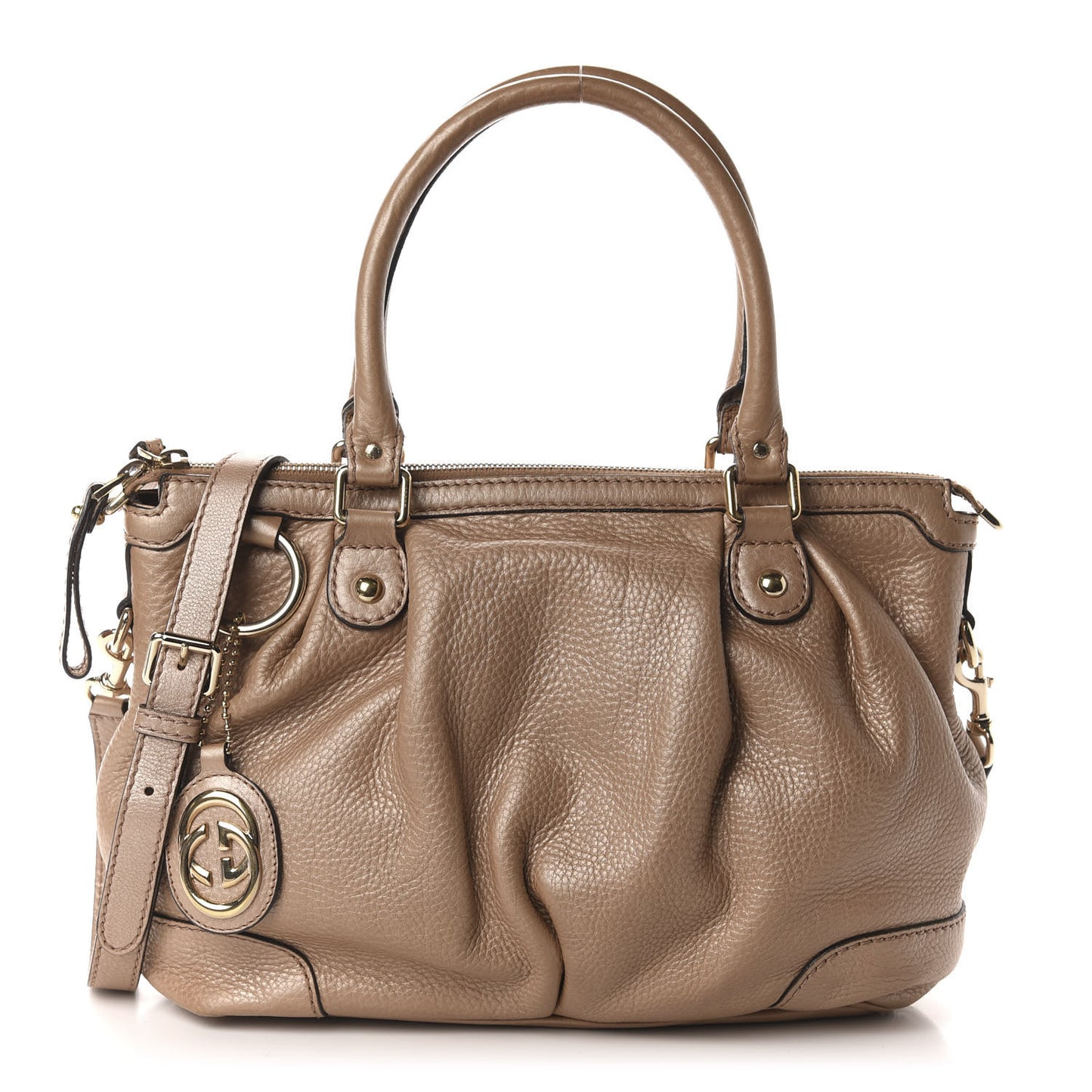 Metallic Calfskin Medium Sukey Top Handle Bag Pink