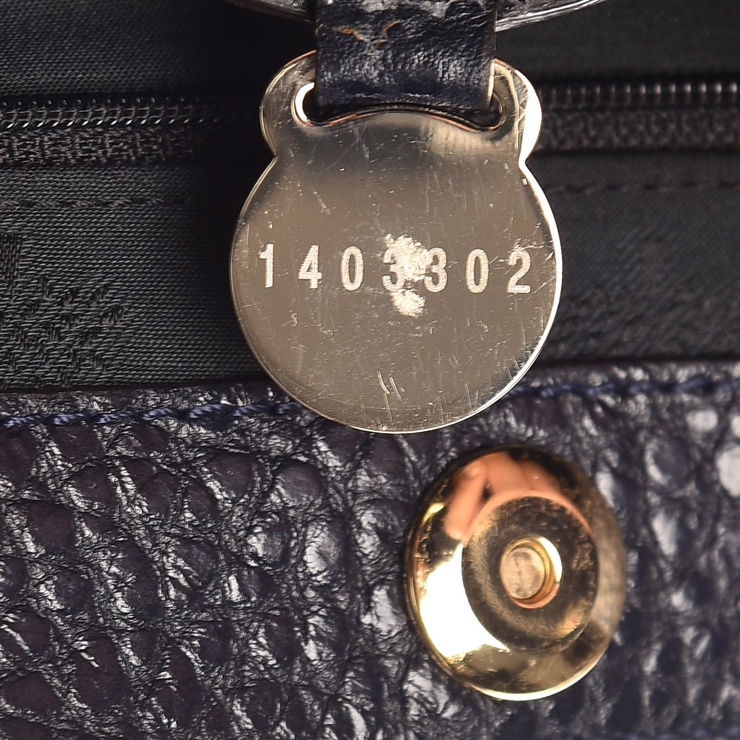 Shiny Grain Polly Push Lock Satchel Midnight