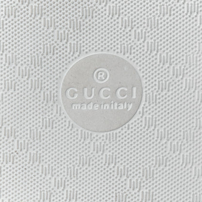 Gucci Nappa Miro Soft Calfskin Interlocking G Mens Slide Sandals 6 White Hibiscus Red 8 of 12