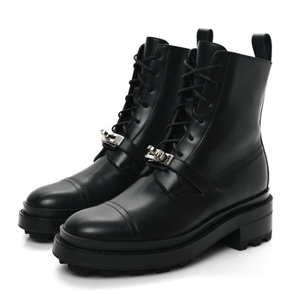 Hermes Glossed Calfskin Funk Ankle Boots 36 Black 3 of 9