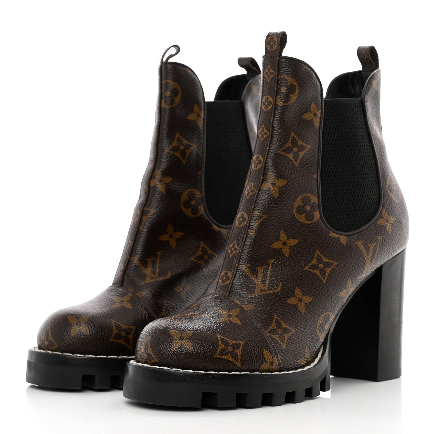 Louis Vuitton Patent Monogram Star Trail Chelsea Ankle Boots 37 3 of 19