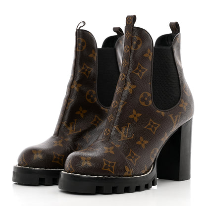Louis Vuitton Patent Monogram Star Trail Chelsea Ankle Boots 37 3 of 19