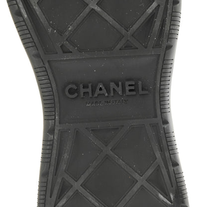 Chanel Velvet Calfskin Mixed Fibers CC Sneakers 38.5 Ivory Black 7 of 13