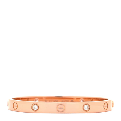 Cartier 18K Pink Gold 4 Diamond LOVE Bracelet 16 2 of 9