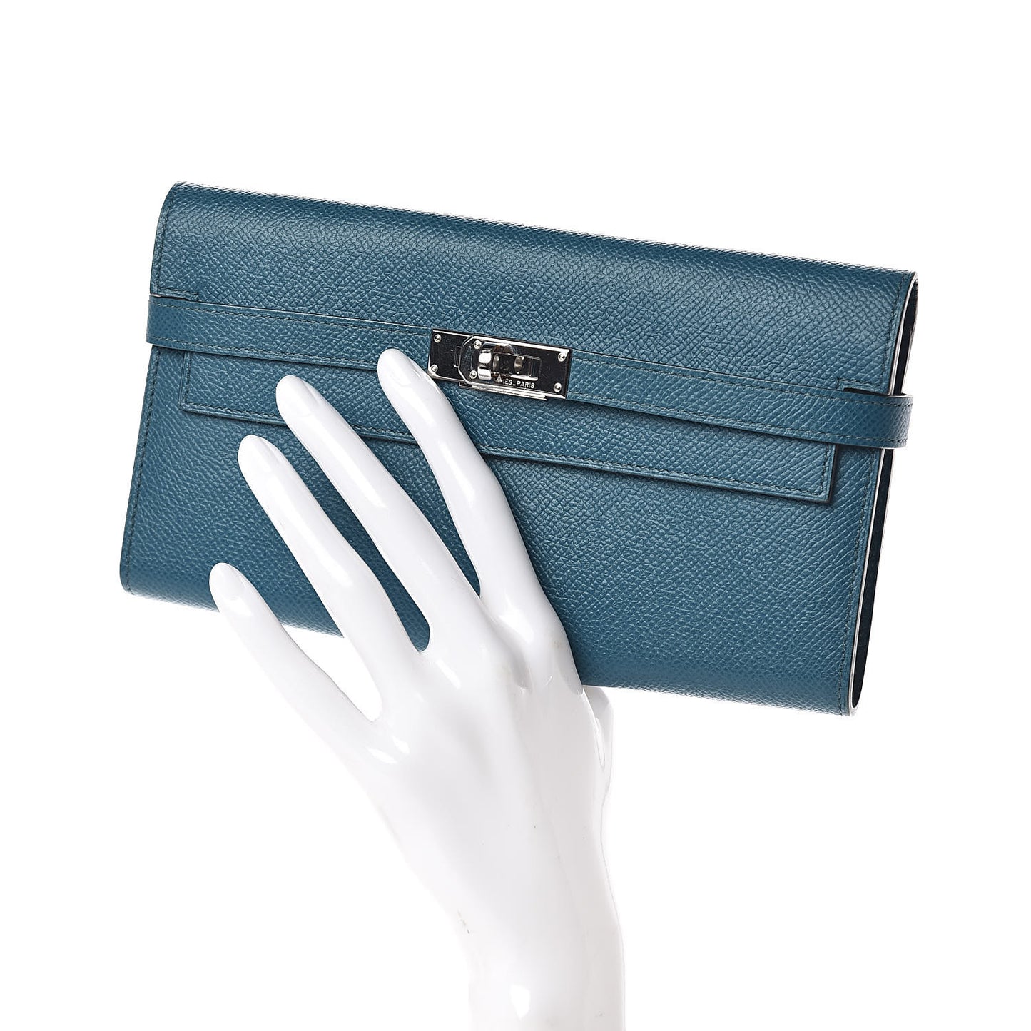 Epsom Kelly Longue Wallet Bleu Izmir