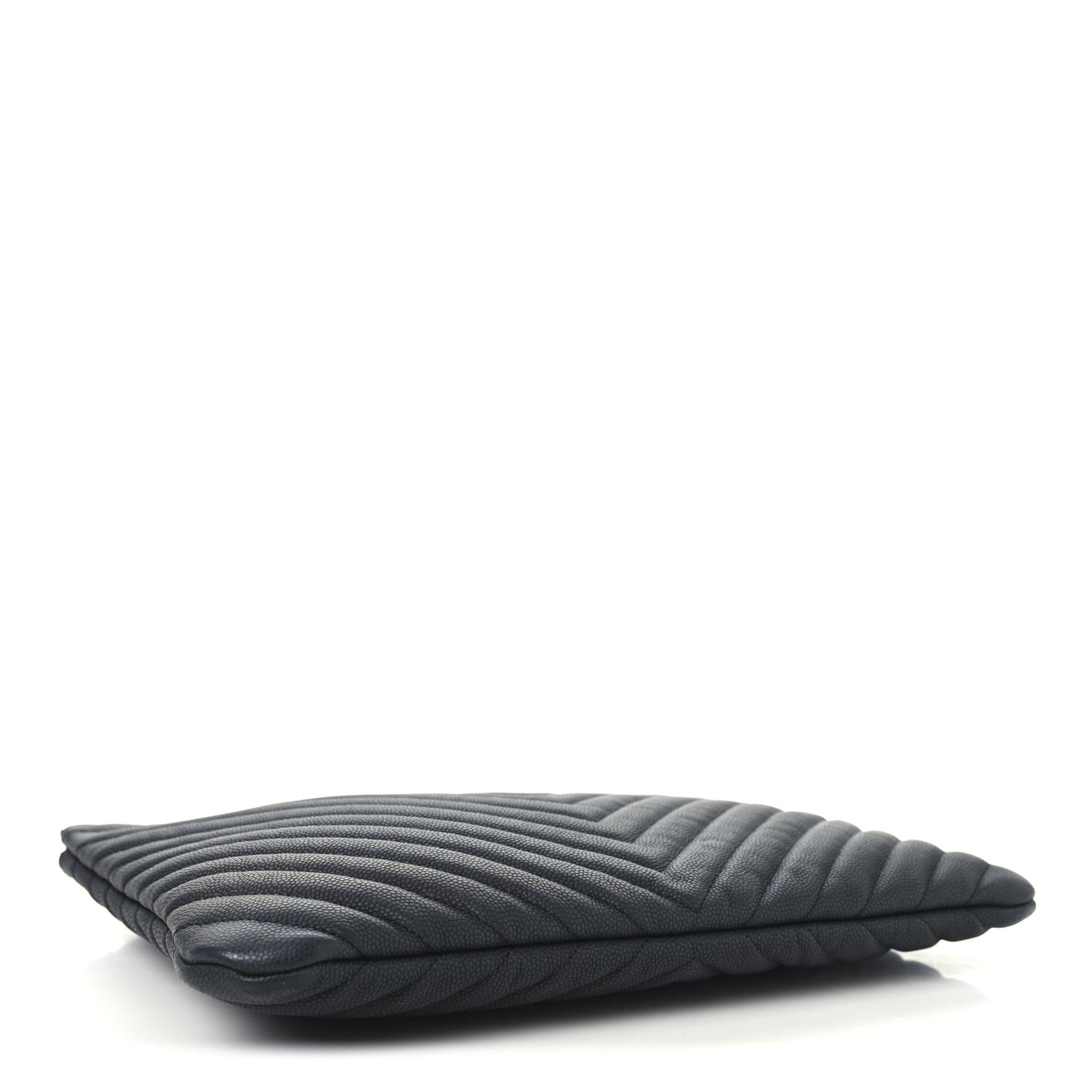 Caviar Chevron Quilted Medium Cosmetic Case Black
