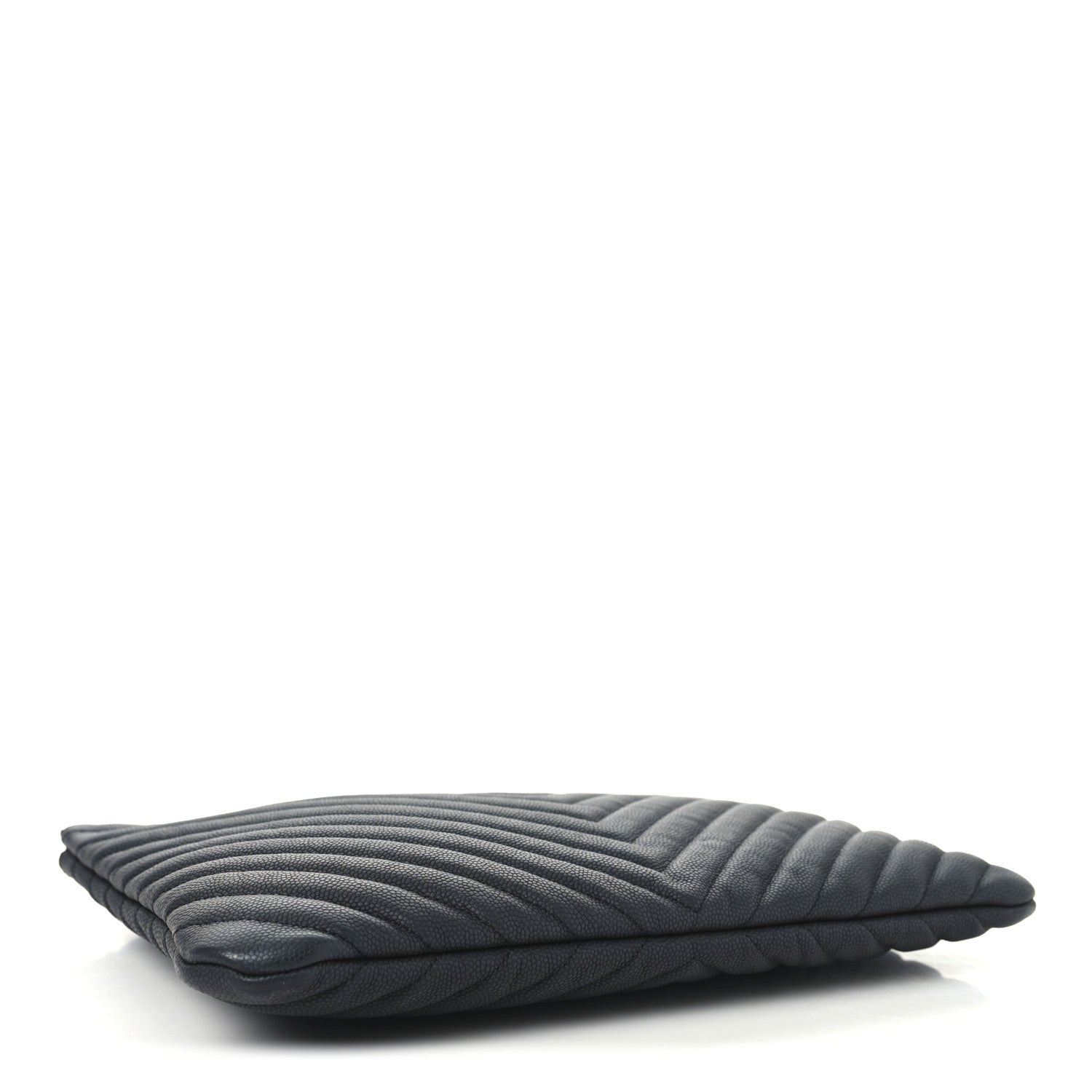 Chanel Caviar Chevron Quilted Medium Cosmetic Case Black 4 of 7